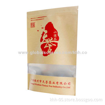 Brown kraft paper bag with clear window, food safe grade flexible packaging
